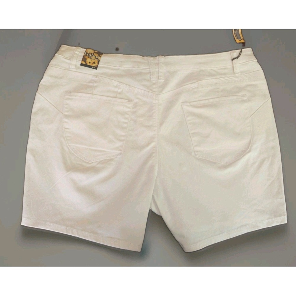 Hybrid & Company Women's White Chino Shorts Size 22 Cotton Twill Pockets Stretch - Picture 6 of 7